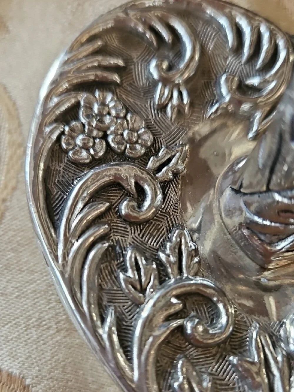 Vintage 1992 Godinger Silver Plated Heart Ring Holder - Ornate Floral